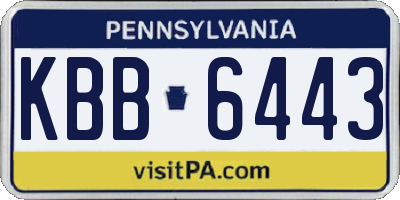 PA license plate KBB6443