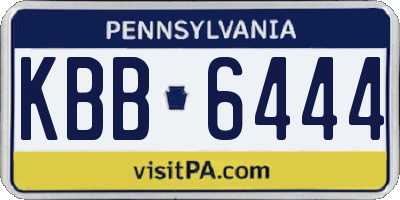 PA license plate KBB6444
