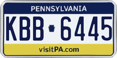 PA license plate KBB6445