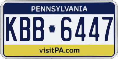 PA license plate KBB6447