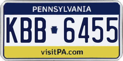 PA license plate KBB6455