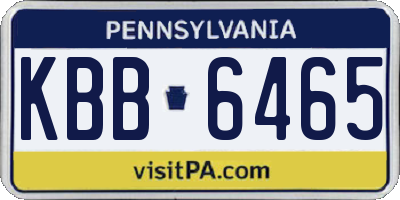 PA license plate KBB6465