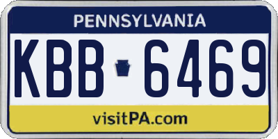 PA license plate KBB6469