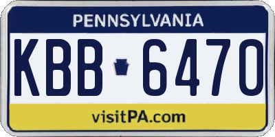 PA license plate KBB6470