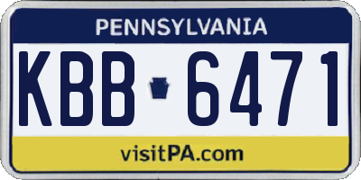 PA license plate KBB6471