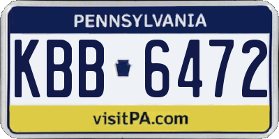 PA license plate KBB6472