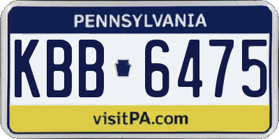PA license plate KBB6475