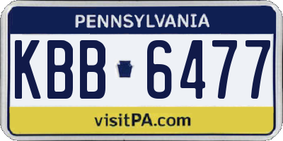 PA license plate KBB6477