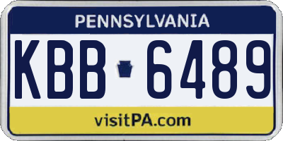PA license plate KBB6489