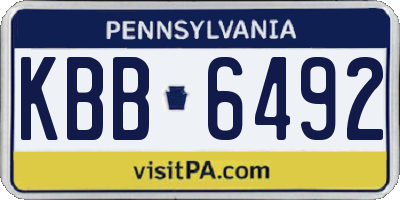 PA license plate KBB6492