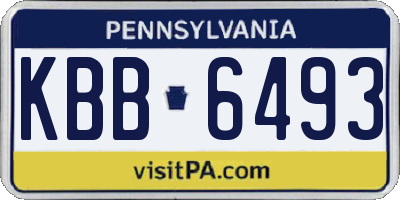 PA license plate KBB6493