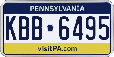 PA license plate KBB6495