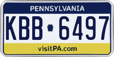 PA license plate KBB6497