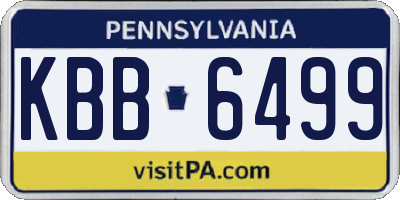 PA license plate KBB6499