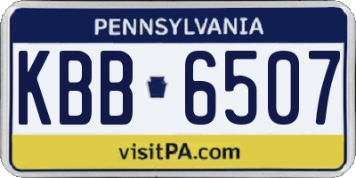 PA license plate KBB6507
