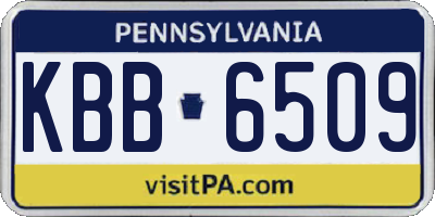 PA license plate KBB6509