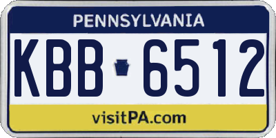 PA license plate KBB6512