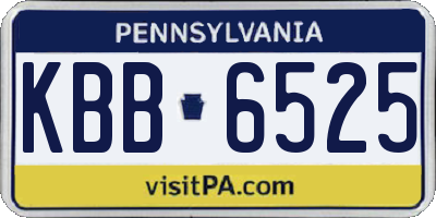 PA license plate KBB6525