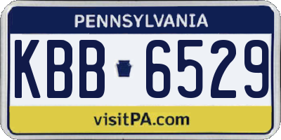 PA license plate KBB6529