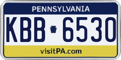 PA license plate KBB6530