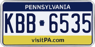 PA license plate KBB6535