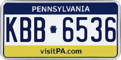 PA license plate KBB6536