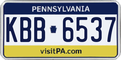 PA license plate KBB6537