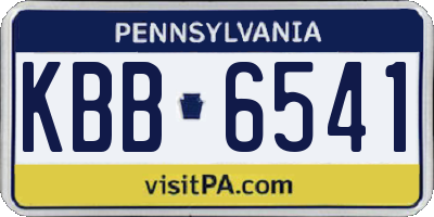 PA license plate KBB6541