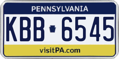 PA license plate KBB6545