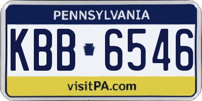 PA license plate KBB6546