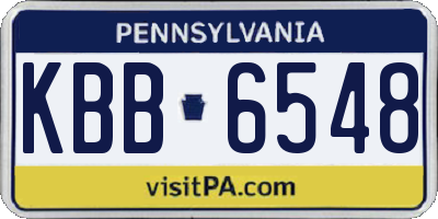 PA license plate KBB6548