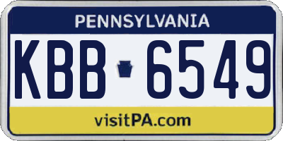 PA license plate KBB6549