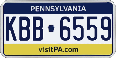 PA license plate KBB6559