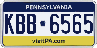 PA license plate KBB6565