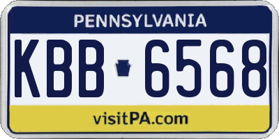 PA license plate KBB6568