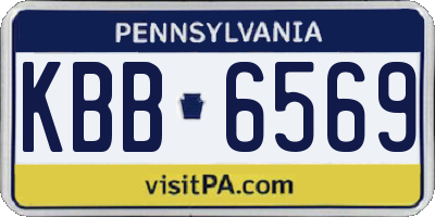 PA license plate KBB6569