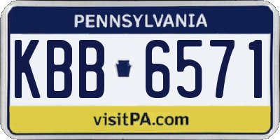 PA license plate KBB6571