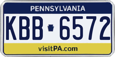 PA license plate KBB6572