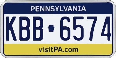 PA license plate KBB6574