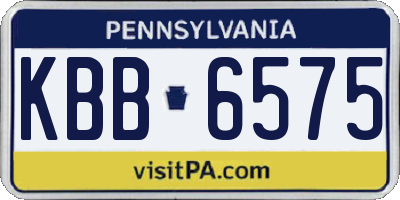 PA license plate KBB6575