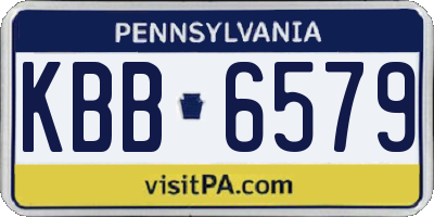 PA license plate KBB6579