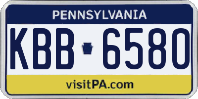 PA license plate KBB6580