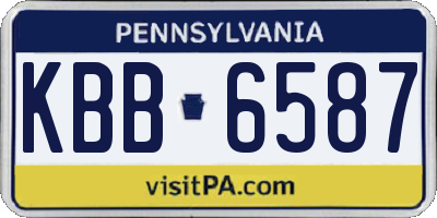 PA license plate KBB6587