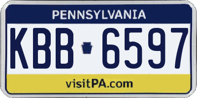 PA license plate KBB6597