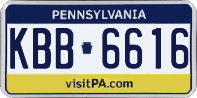 PA license plate KBB6616