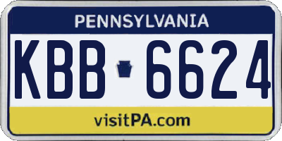 PA license plate KBB6624