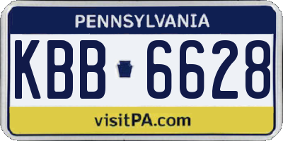 PA license plate KBB6628