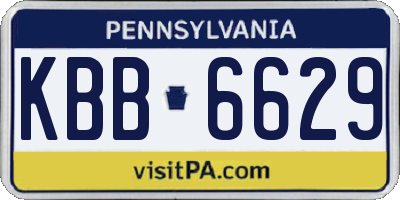 PA license plate KBB6629