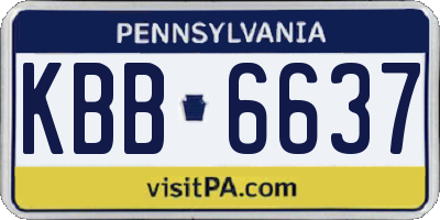 PA license plate KBB6637