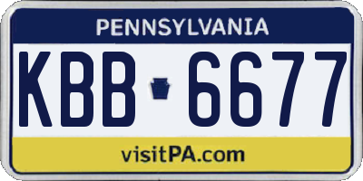 PA license plate KBB6677